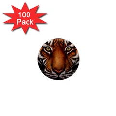 The Tiger Face 1  Mini Magnets (100 Pack) 