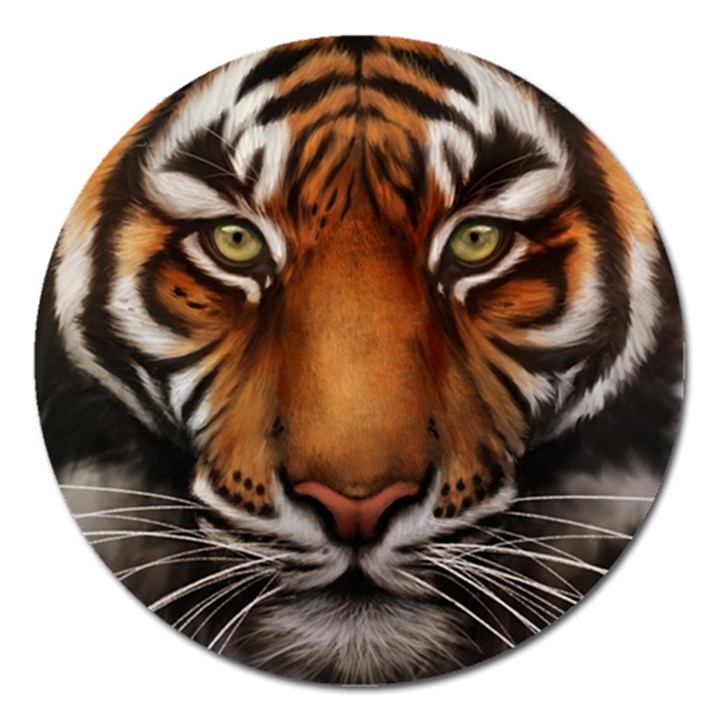 The Tiger Face Magnet 5  (Round)