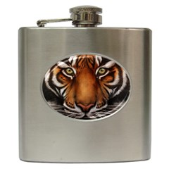 The Tiger Face Hip Flask (6 Oz)