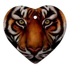 The Tiger Face Heart Ornament (two Sides) by Sudhe