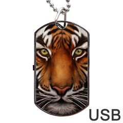 The Tiger Face Dog Tag Usb Flash (one Side)