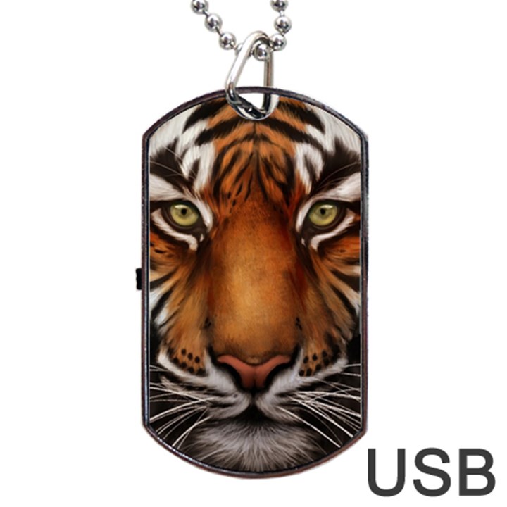 The Tiger Face Dog Tag USB Flash (Two Sides)