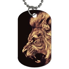 Angry Male Lion Gold Dog Tag (one Side)