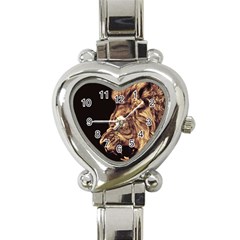 Angry Male Lion Gold Heart Italian Charm Watch