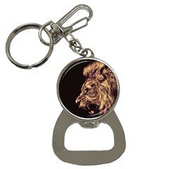 Angry Male Lion Gold Bottle Opener Key Chains