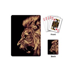 Angry Male Lion Gold Playing Cards (mini)