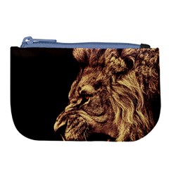 Angry Male Lion Gold Large Coin Purse by Sudhe