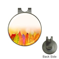 Autumn Leaves Colorful Fall Foliage Hat Clips With Golf Markers