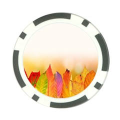 Autumn Leaves Colorful Fall Foliage Poker Chip Card Guard