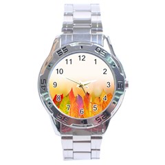 Autumn Leaves Colorful Fall Foliage Stainless Steel Analogue Watch by Sudhe