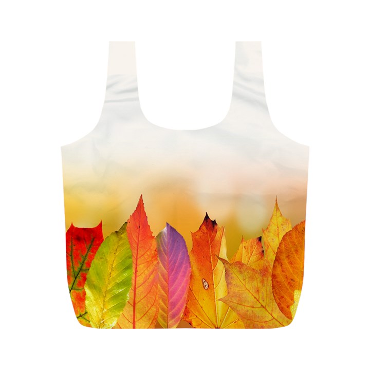 Autumn Leaves Colorful Fall Foliage Full Print Recycle Bag (M)