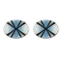 6th Dimension Metal Abstract Obtained Through Mirroring Cufflinks (oval)