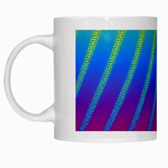 Abstract Fractal Multicolored Background White Mugs by Sudhe