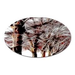 Autumn Fractal Forest Background Oval Magnet