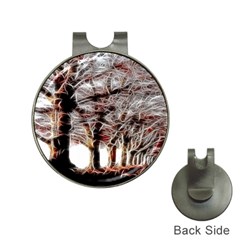 Autumn Fractal Forest Background Hat Clips With Golf Markers