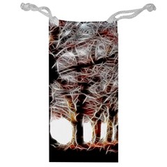 Autumn Fractal Forest Background Jewelry Bag