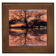 Aurora Sunset Sun Landscape Framed Tiles