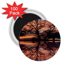 Aurora Sunset Sun Landscape 2 25  Magnets (100 Pack) 