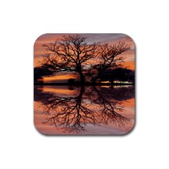 Aurora Sunset Sun Landscape Rubber Coaster (square) 