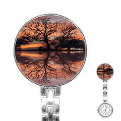 Aurora Sunset Sun Landscape Stainless Steel Nurses Watch by Sudhe