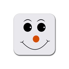 Happy Face With Orange Nose Vector File Rubber Coaster (square) 