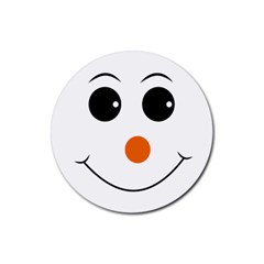 Happy Face With Orange Nose Vector File Rubber Coaster (round) 