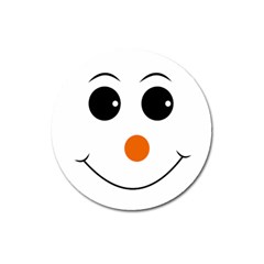 Happy Face With Orange Nose Vector File Magnet 3  (round)