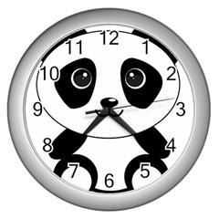 Bear Panda Bear Panda Animals Wall Clock (silver)