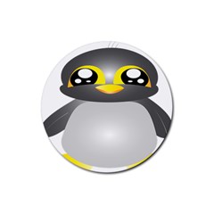 Cute Penguin Animal Rubber Round Coaster (4 Pack) 