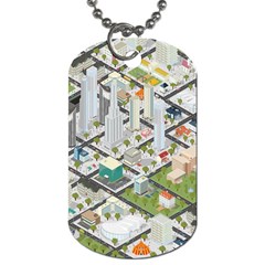 Simple Map Of The City Dog Tag (two Sides)