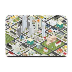 Simple Map Of The City Small Doormat  by Sudhe