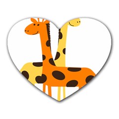 Giraffe Africa Safari Wildlife Heart Mousepads