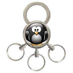 Penguin Birds Aquatic Flightless 3-ring Key Chains