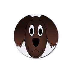 Dog Pup Animal Canine Brown Pet Rubber Round Coaster (4 Pack) 