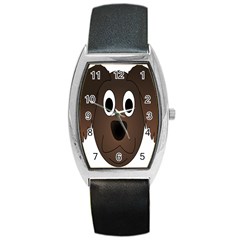 Dog Pup Animal Canine Brown Pet Barrel Style Metal Watch