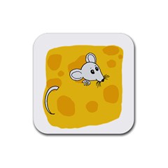 Rat Mouse Cheese Animal Mammal Rubber Coaster (square) 