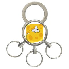Rat Mouse Cheese Animal Mammal 3-ring Key Chains