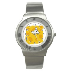 Rat Mouse Cheese Animal Mammal Stainless Steel Watch