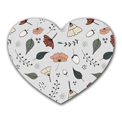 Grey Toned Pattern Heart Mousepads