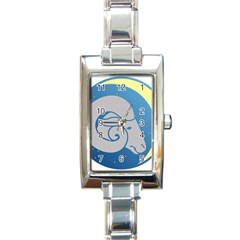 Ram Zodiac Sign Zodiac Moon Star Rectangle Italian Charm Watch