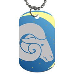 Ram Zodiac Sign Zodiac Moon Star Dog Tag (two Sides)