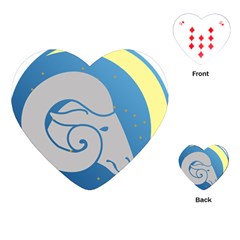 Ram Zodiac Sign Zodiac Moon Star Playing Cards (heart)