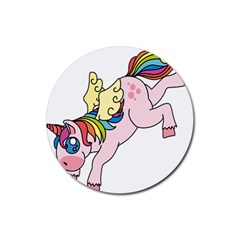 Unicorn Arociris Raimbow Magic Rubber Coaster (round) 