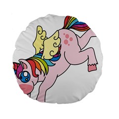 Unicorn Arociris Raimbow Magic Standard 15  Premium Round Cushions by Sudhe