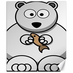 Bear Polar Bear Arctic Fish Mammal Canvas 20  X 24  by Sudhe