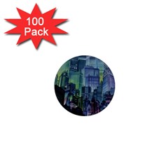 City Night Landmark 1  Mini Magnets (100 Pack) 