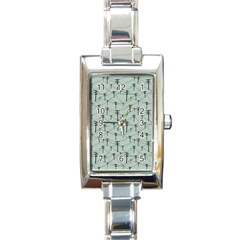 Telephone Lines Repeating Pattern Rectangle Italian Charm Watch