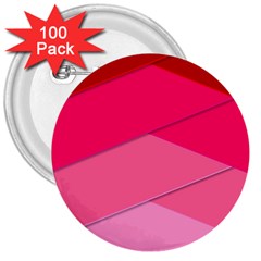 Geometric Shapes Magenta Pink Rose 3  Buttons (100 Pack) 