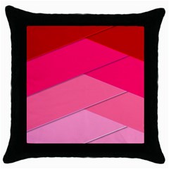 Geometric Shapes Magenta Pink Rose Throw Pillow Case (black)