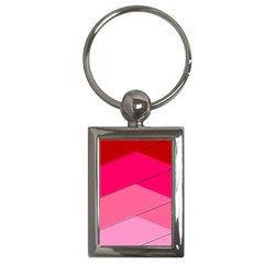 Geometric Shapes Magenta Pink Rose Key Chains (rectangle)  by Sudhe